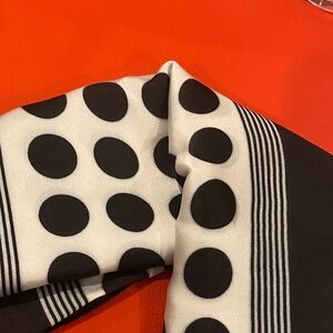 Black and White Polka Dot Scarf